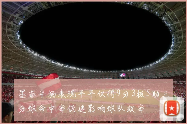 墨菲半场表现平平仅得9分3板5助三分球命中率低迷影响球队效率
